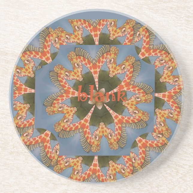 Dessous De Verre En Grès Impression d'art Abstrait Giraffe (Devant)