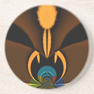 Dessous De Verre En Grès Impression de contraste de couleur Abstraite