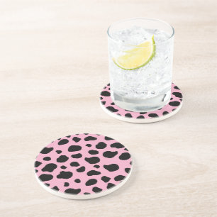 Dessous De Verre En Grès Impression de vache, Motif de vache, Spots de vach