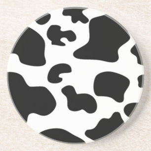 Dessous De Verre En Grès Impression de vache noire et blanche