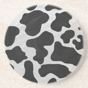 Dessous De Verre En Grès Impression noire et blanche de vache