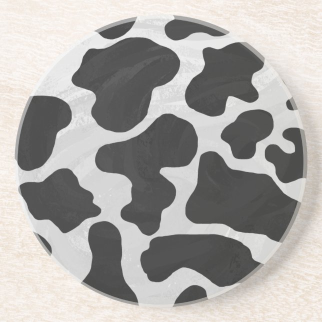 Dessous De Verre En Grès Impression noire et blanche de vache (Devant)