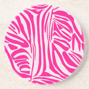 Dessous De Verre En Grès Impression zèbre rose