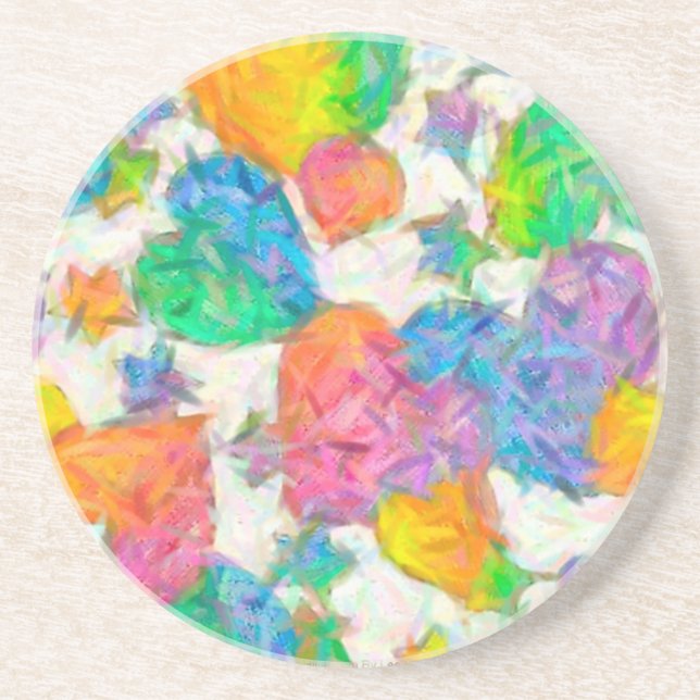 Dessous De Verre En Grès Impressionniste Pastel Valentine Hearts (Devant)