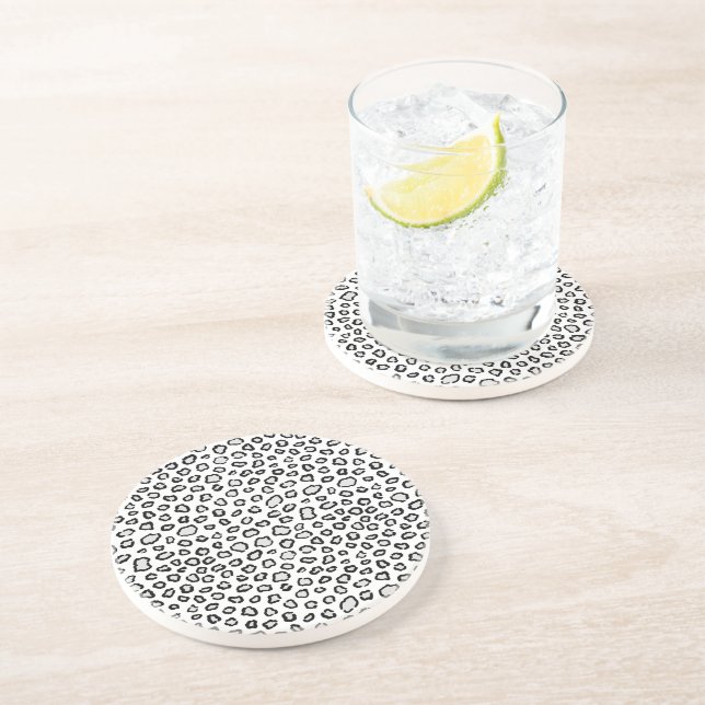 Dessous De Verre En Grès Imprimé animal noir et blanc (Côté)