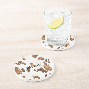 Dessous De Verre En Grès Imprimé vache crème marron chocolat