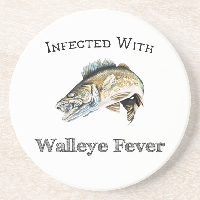 Dessous De Verre En Grès Infecté Par La Fièvre Du Walleye (Devant)