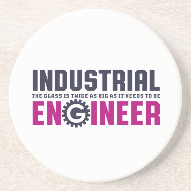 Dessous De Verre En Grès Ingénieur Geek amusant Ingénieur industriel Major (Devant)