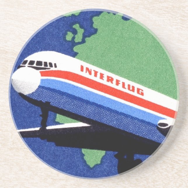 Dessous De Verre En Grès INTERFLUG - Compagnie aérienne nationale de DDR, A (Devant)