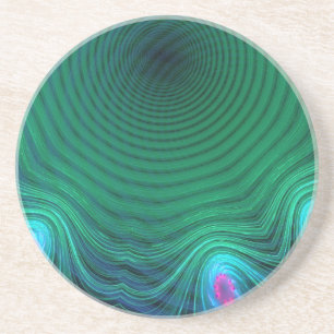 Dessous De Verre En Grès Invasion de l'Abstrait temps vert