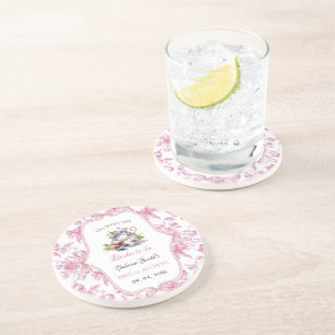 Dessous De Verre En Grès Invitation de Fête de Mariée de Thé de Fleur Sauva