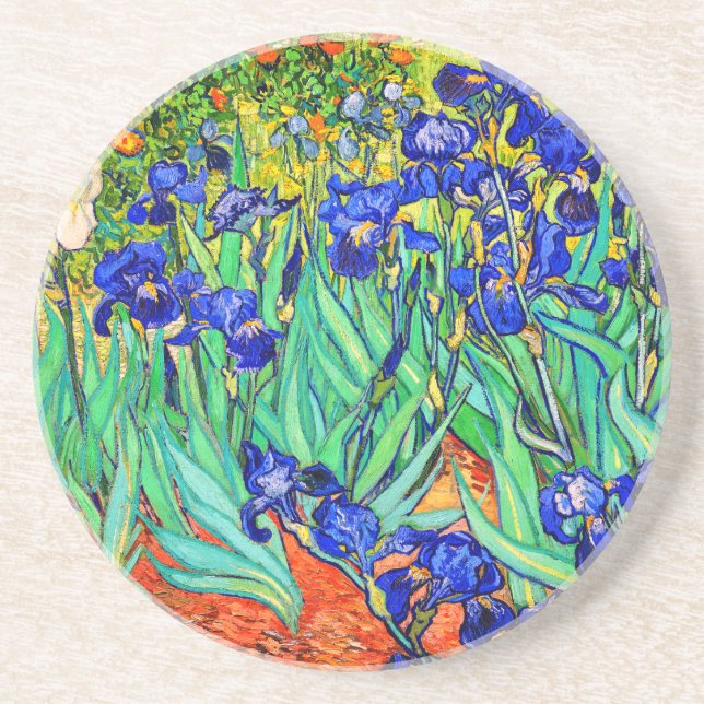 Dessous De Verre En Grès Irises par Vincent Van Gogh (Devant)