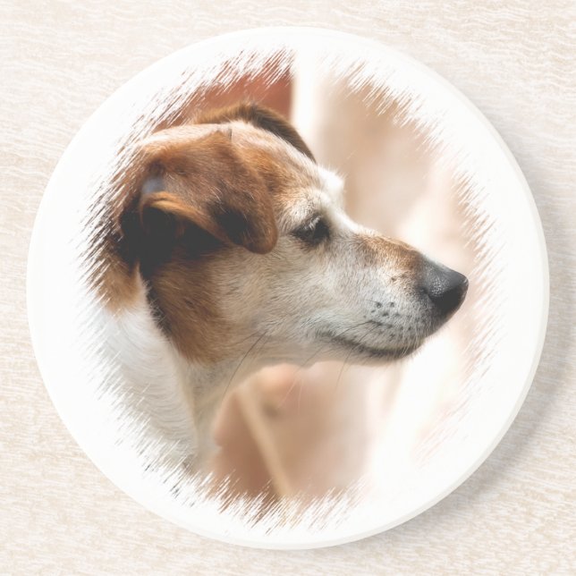 DESSOUS DE VERRE EN GRÈS JACK RUSSELL TERRIER CHIEN (Devant)