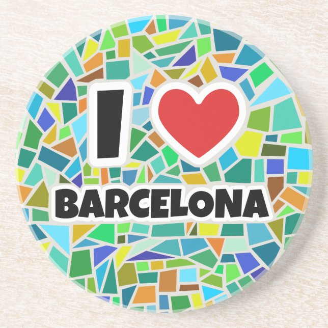 Dessous De Verre En Grès J'aime Barcelone (Devant)