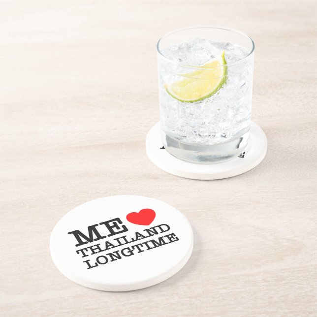 DESSOUS DE VERRE EN GRÈS J'AIME LA THAÏLANDE LONGTEMPS (Côté)