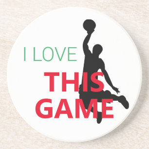 Dessous De Verre En Grès J'Aime Le Jeu De Basketball
