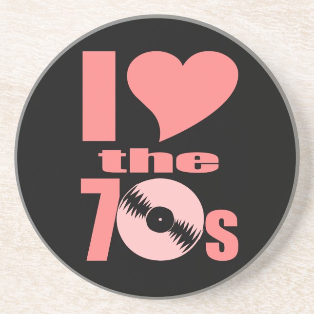 Dessous De Verre En Grès J'aime les années 70 (Devant)