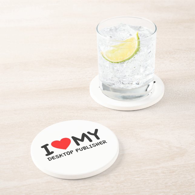 Dessous De Verre En Grès J'aime mon Éditeur de bureau (Côté)