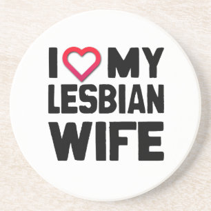DESSOUS DE VERRE EN GRÈS J'AIME MON ÉPOUSE LESBIENNE - .PNG
