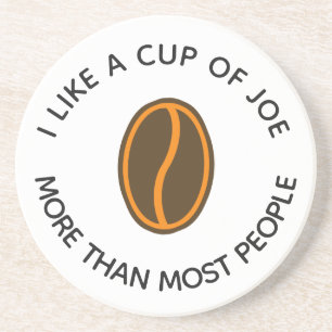 Dessous De Verre En Grès J'aime une tasse de joe plus... Drôle Slogans de