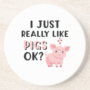 Dessous De Verre En Grès J'Aime Vraiment Les Cochons D'Accord ?