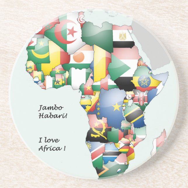 Dessous De Verre En Grès Jambo Habari Afrique ! J'aime l'Afrique (Devant)