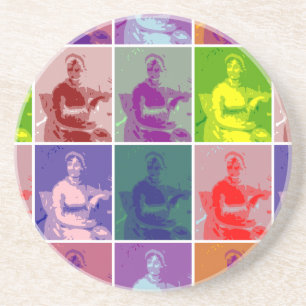 Dessous De Verre En Grès Jane Austen pop art coloré