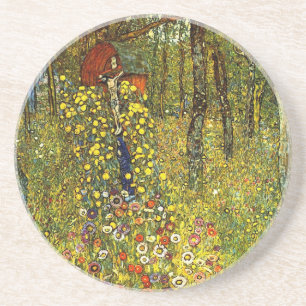 Dessous De Verre En Grès Jardin agricole avec Crucifix par Gustav Klimt