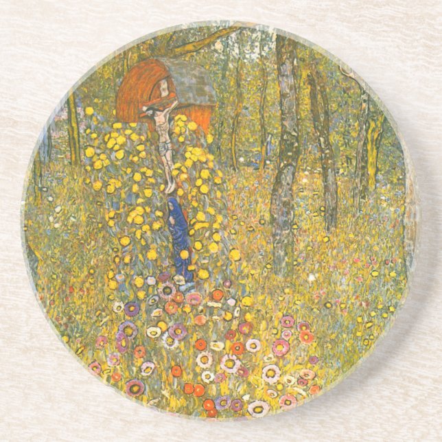 Dessous De Verre En Grès Jardin agricole Gustav Klimt avec Crucifix (Devant)