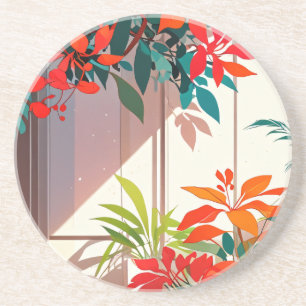 Dessous De Verre En Grès Jardin botanique lumineux à la porte