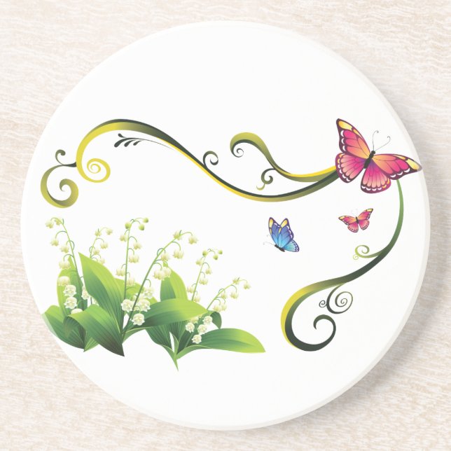 Dessous De Verre En Grès Jardin des papillons (Devant)