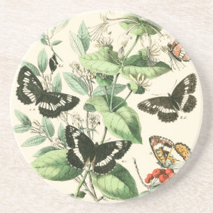 Dessous De Verre En Grès Jardin des papillons et des fleurs