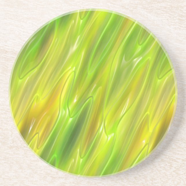 Dessous De Verre En Grès Jaune de liquide (Devant)