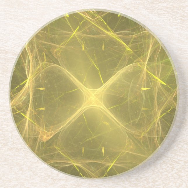 Dessous De Verre En Grès Jaunes tourbillonnants (Devant)