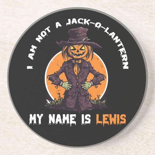 Dessous De Verre En Grès Je ne suis pas un Jack-o-Lantern, je m'appelle Lew (Devant)