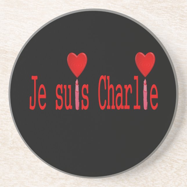 Dessous De Verre En Grès Je suis charlie (Devant)