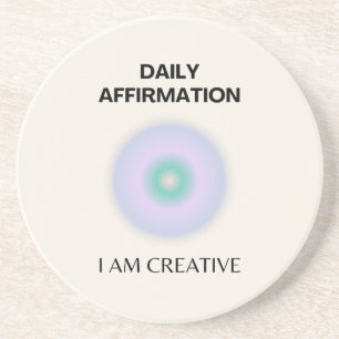 Dessous De Verre En Grès Je suis Créative Daily Affirmation Positive