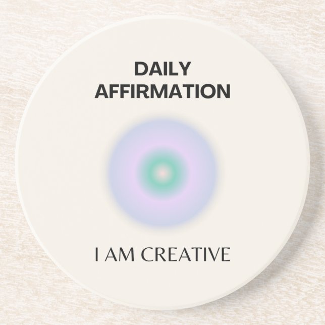Dessous De Verre En Grès Je suis Créative Daily Affirmation Positive (Devant)
