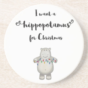 Dessous De Verre En Grès Je veux un hippopotame pour Noël