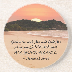 Dessous De Verre En Grès Jérémie 29:13 Cherchez-moi avec tout votre coeur B