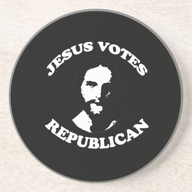 Dessous De Verre En Grès Jésus vote le républicain - (Devant)