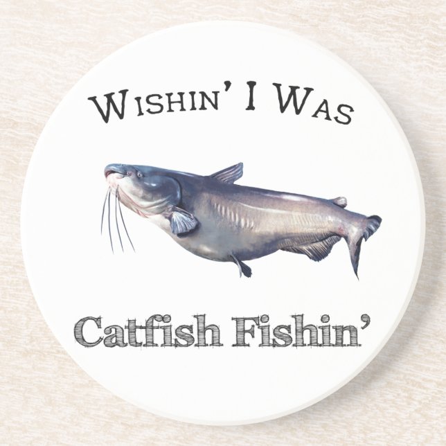 Dessous De Verre En Grès J'Étais Pêche À La Catfish (Devant)