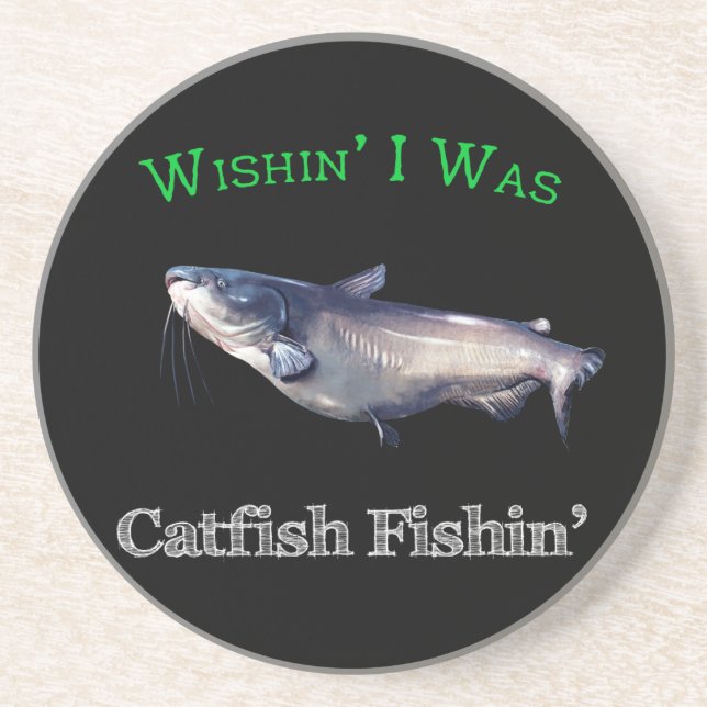 Dessous De Verre En Grès J'Étais Pêche À La Catfish (Devant)
