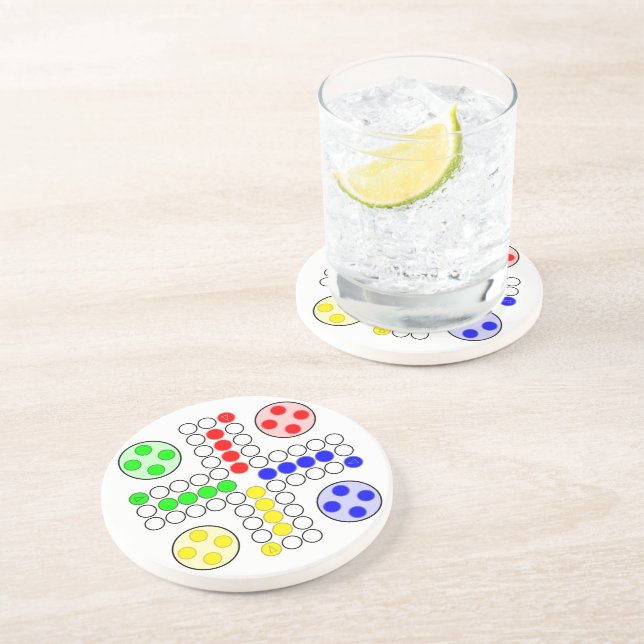 Dessous De Verre En Grès Jeu de société de classique de Ludo (Côté)