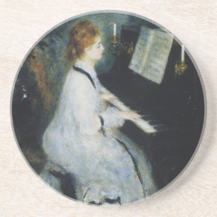 Dessous De Verre En Grès Jeune femme au piano de Renoir