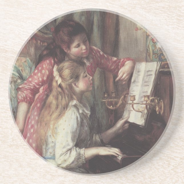 Dessous De Verre En Grès Jeunes filles au piano par Pierre Renoir (Devant)