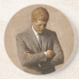 Dessous De Verre En Grès John Kennedy Portrait de la Maison-Blanche préside