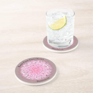 Dessous De Verre En Grès Joli Boho rose Dandelion rose