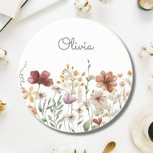 Dessous De Verre En Grès Joli jardin de fleurs sauvages à l'aquarelle flora