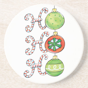 Dessous De Verre En Grès Joli Noël Ho Ho Ho, Sucres de canne Ornements